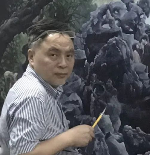 元日展会友 行近壮人作1.5尺幅立 水墨山水渓山清趣 縦193cm 幅54cm 元日展会友 行近壮人作1.5尺幅立 水墨山水渓山